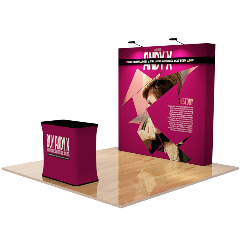 Pop Up Straight 8ft (3x3) - Tension Fabric Display Backwall
