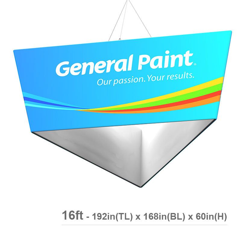 Triangle Pyramid- Hanging Tension Fabric Ceiling Banner – locusdisplays