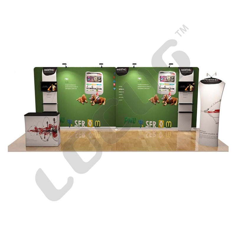 Straight 20ft -Tension Fabric Display Backwall